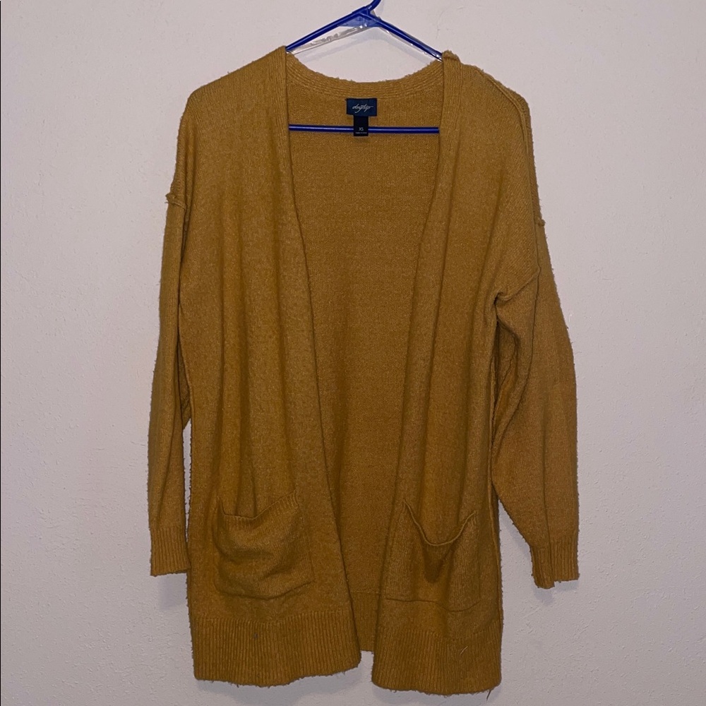 Daytrip Mustard Open-Front Cardigan